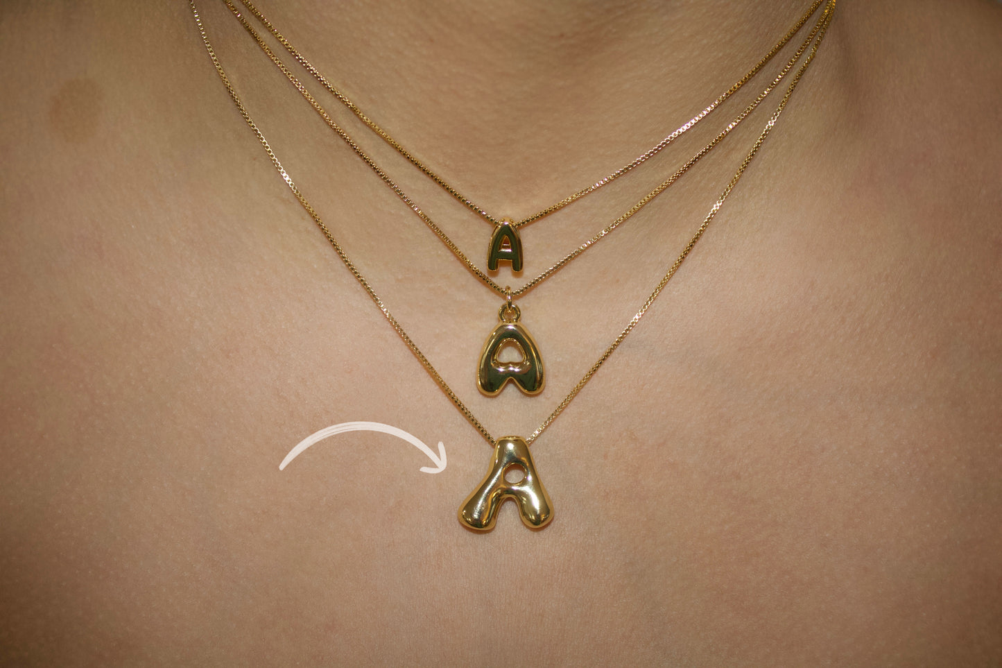 Retro Bubble Letter Necklace
