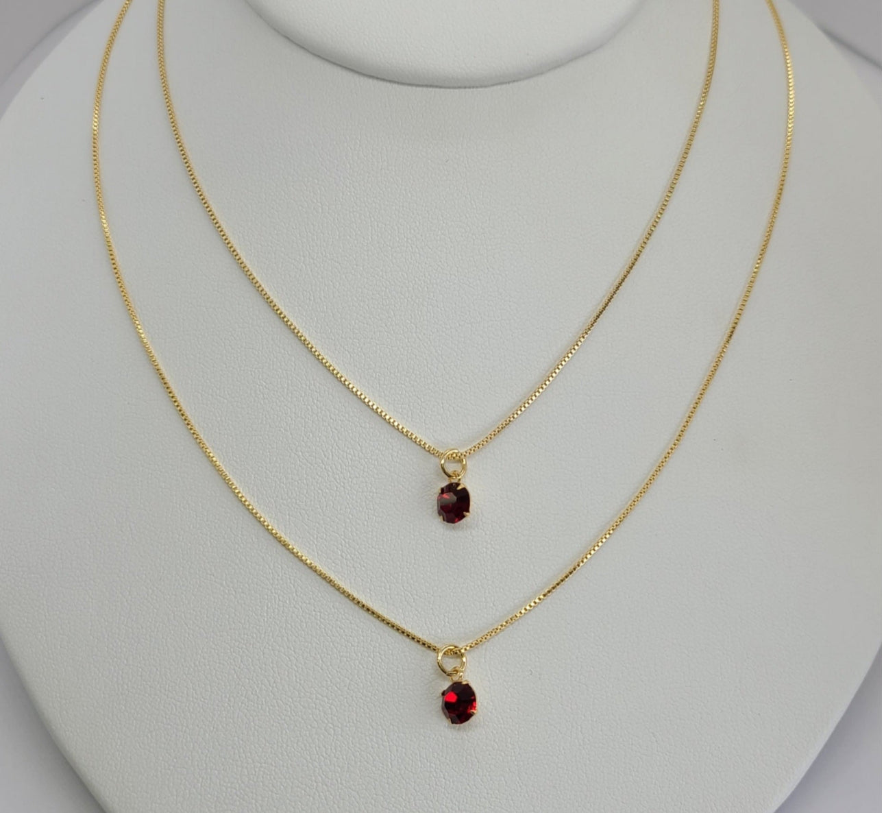 Cherry Red Double Necklace