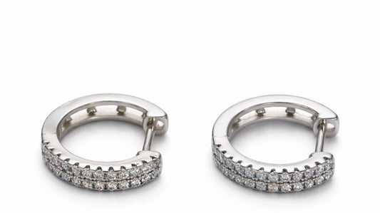 Luxe Sterling Double Row Huggies