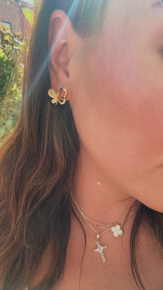 Golden Grace Butterfly Studs