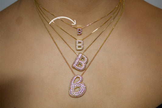 Mini Rhinestone Letter Necklace