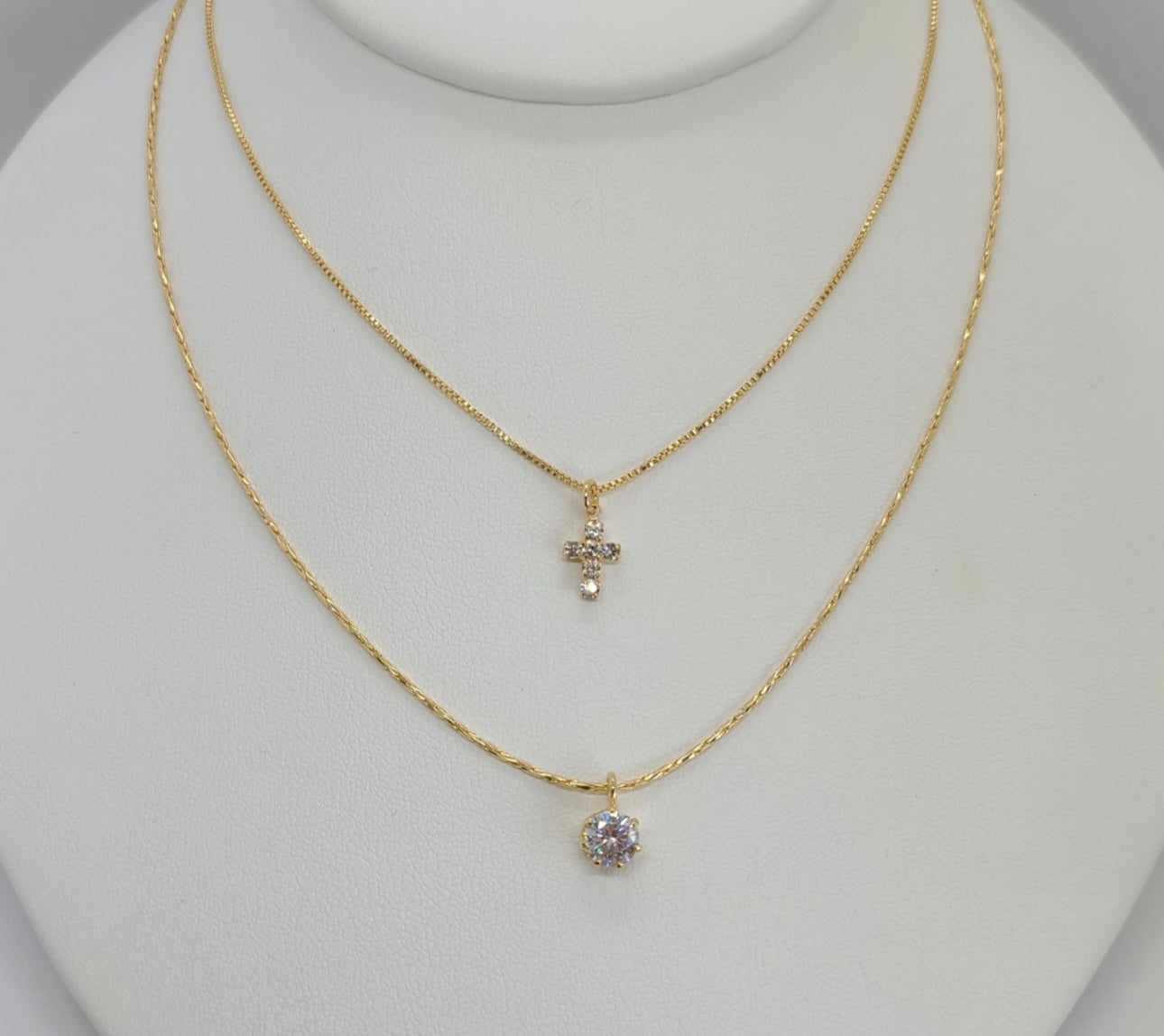 Double Cross Necklace