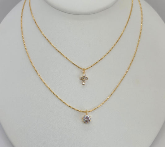 Double Cross Necklace