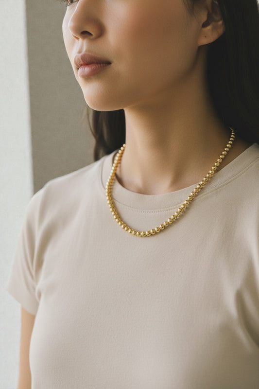 Everyday Gold Beaded Necklace