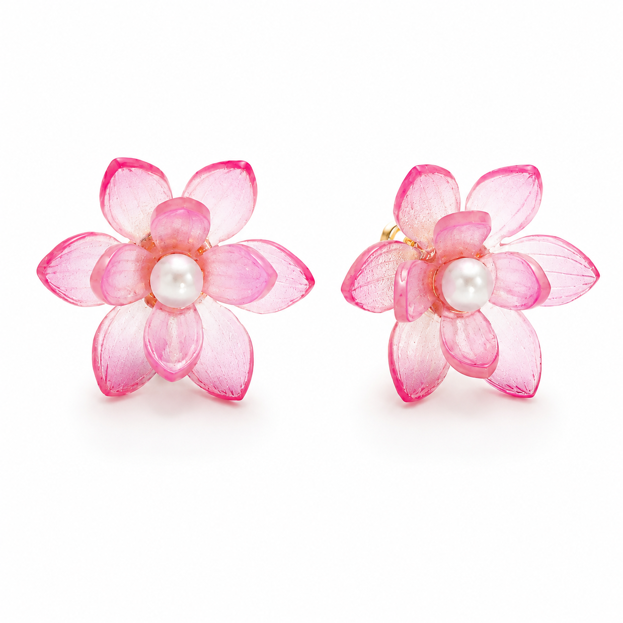 Blush Petal Pearl Stud Earrings
