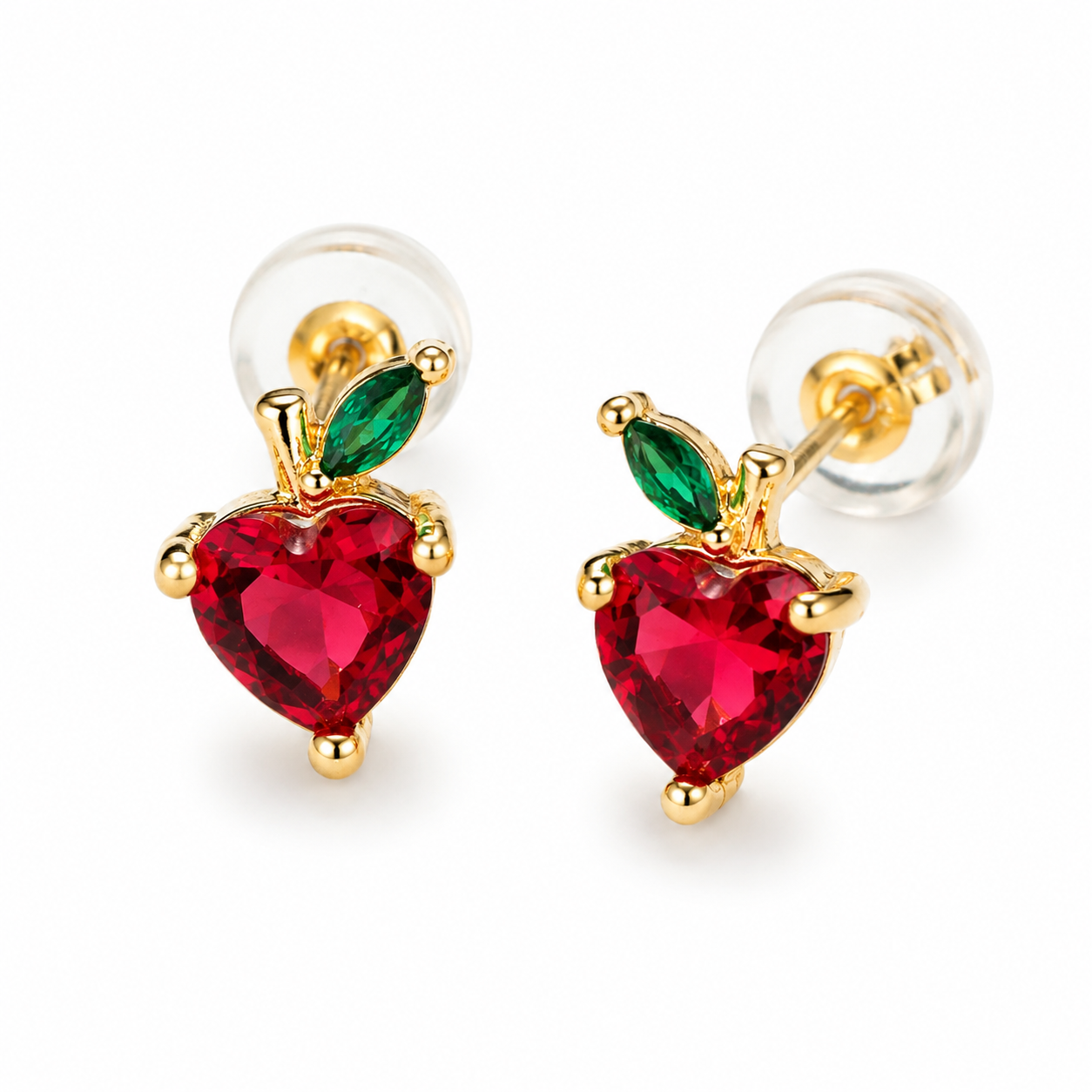Strawberry Sweetheart Stud Earrings