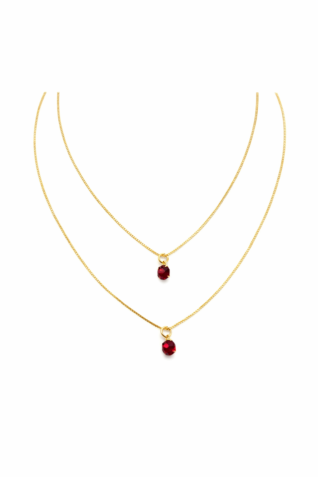 Cherry Red Double Necklace
