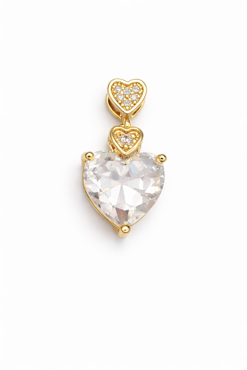 Celeste Heart Drop Charm Necklace