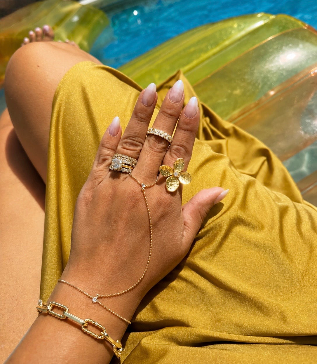 Golden Bloom Adjustable Ring