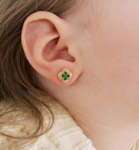 Lucky Clover Sparkle Studs