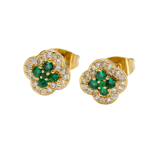 Lucky Clover Sparkle Studs