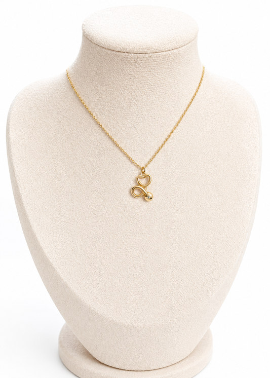 Gold Stethoscope Heart Necklace