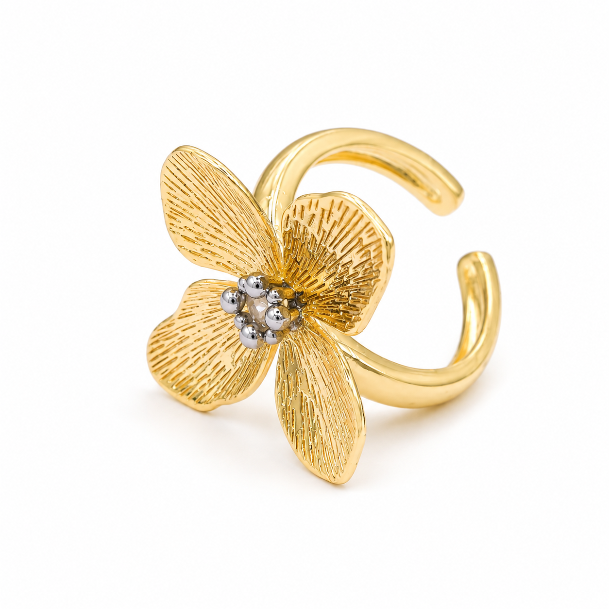 Golden Bloom Adjustable Ring