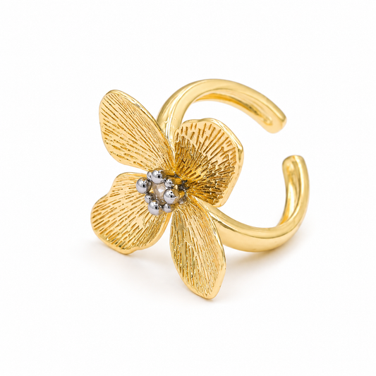 Golden Bloom Adjustable Ring