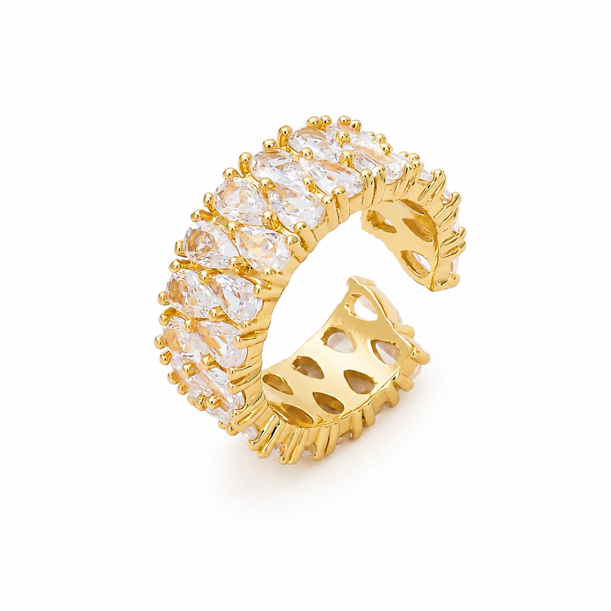 Luxe Crystal Cuff Ring