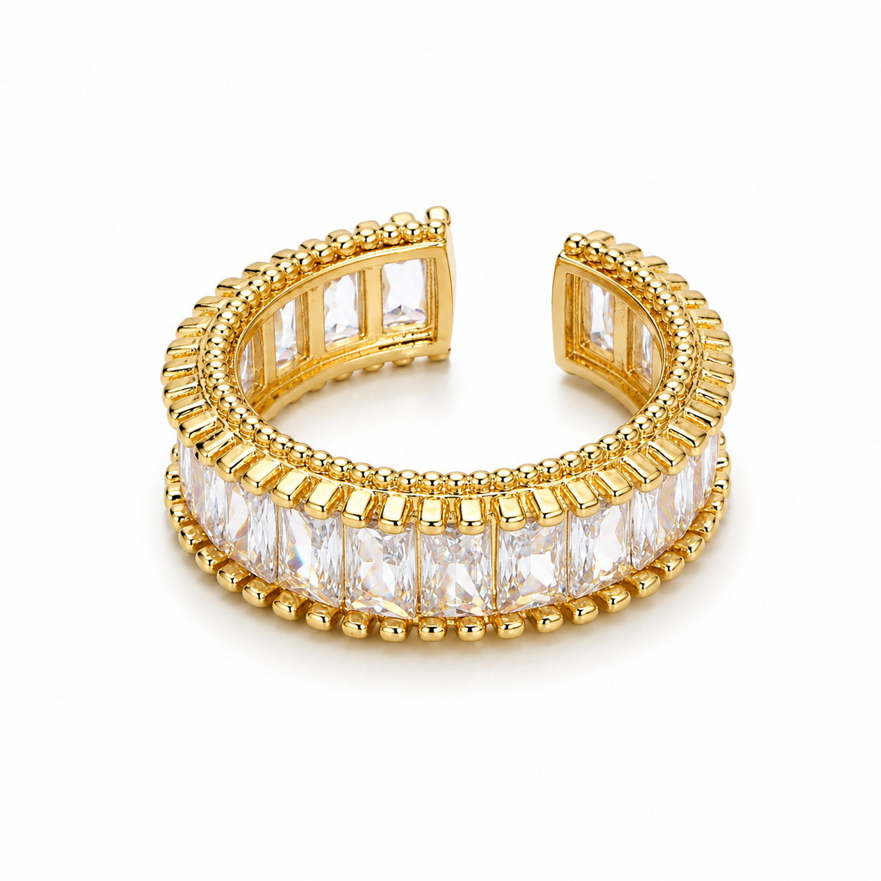 Luxe Baguette Cuff Ring