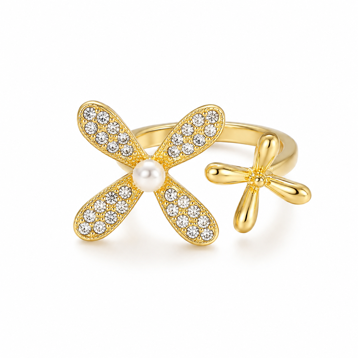 Pearl Blossom Adjustable Ring