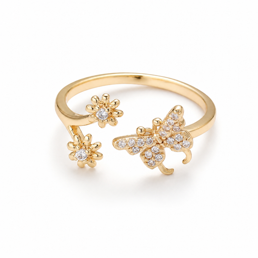 Butterfly Bloom Adjustable Ring