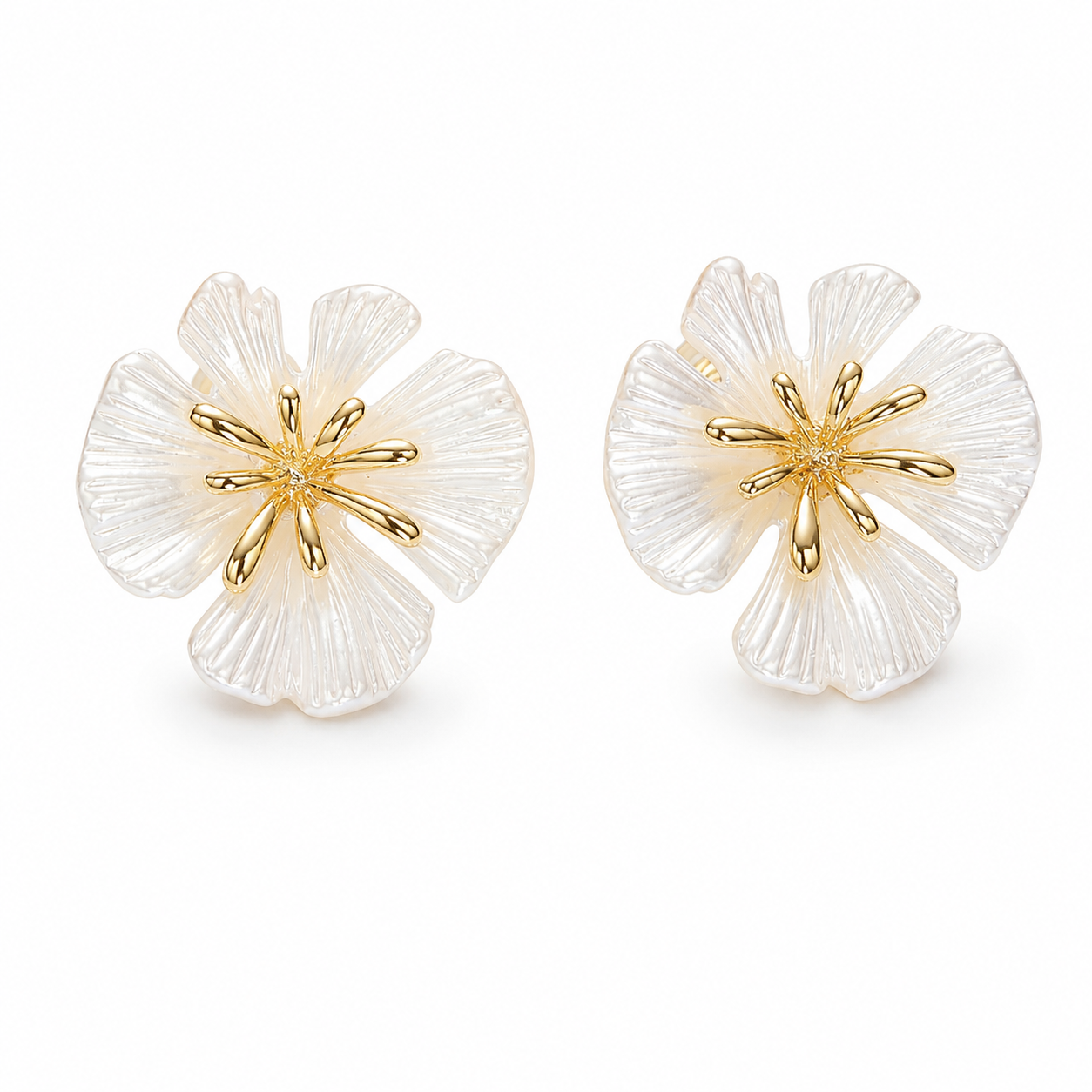 Pearl Bloom Floral Stud Earrings