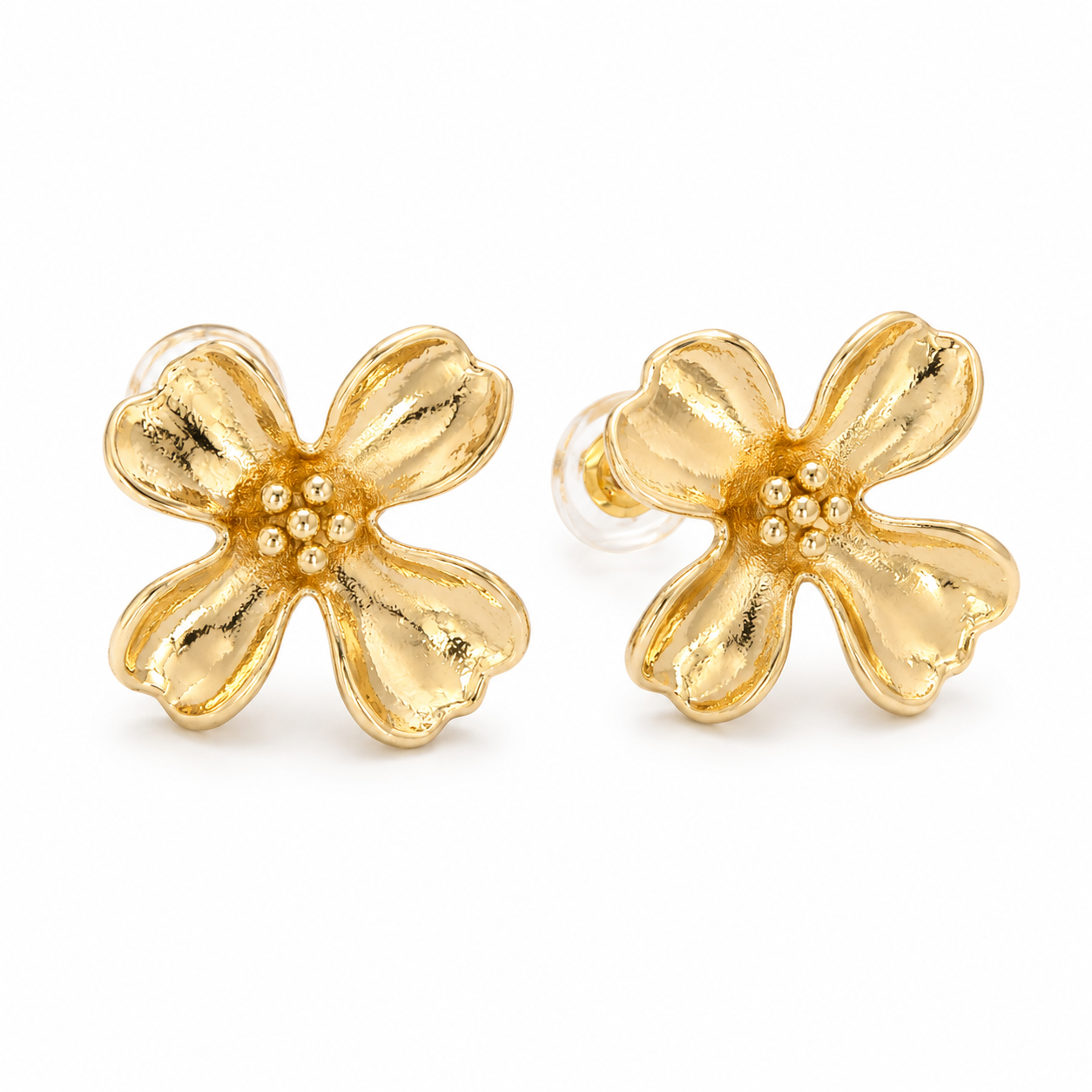 Golden Meadow Floral Stud Earrings