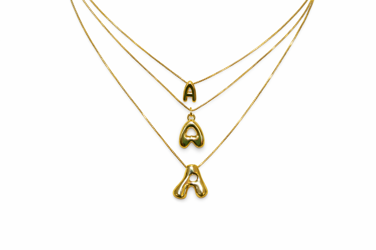 Retro Bubble Letter Necklace