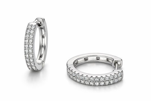 Luxe Sterling Double Row Huggies