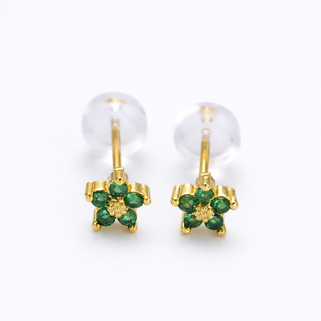 Mini Emerald Bloom Studs