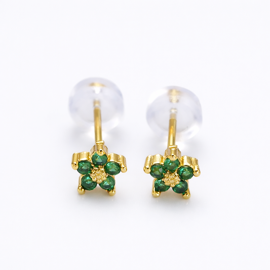 Mini Emerald Bloom Studs